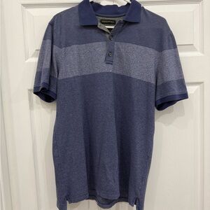 Banana Republic Men's Navy and Gray Polo Shirt